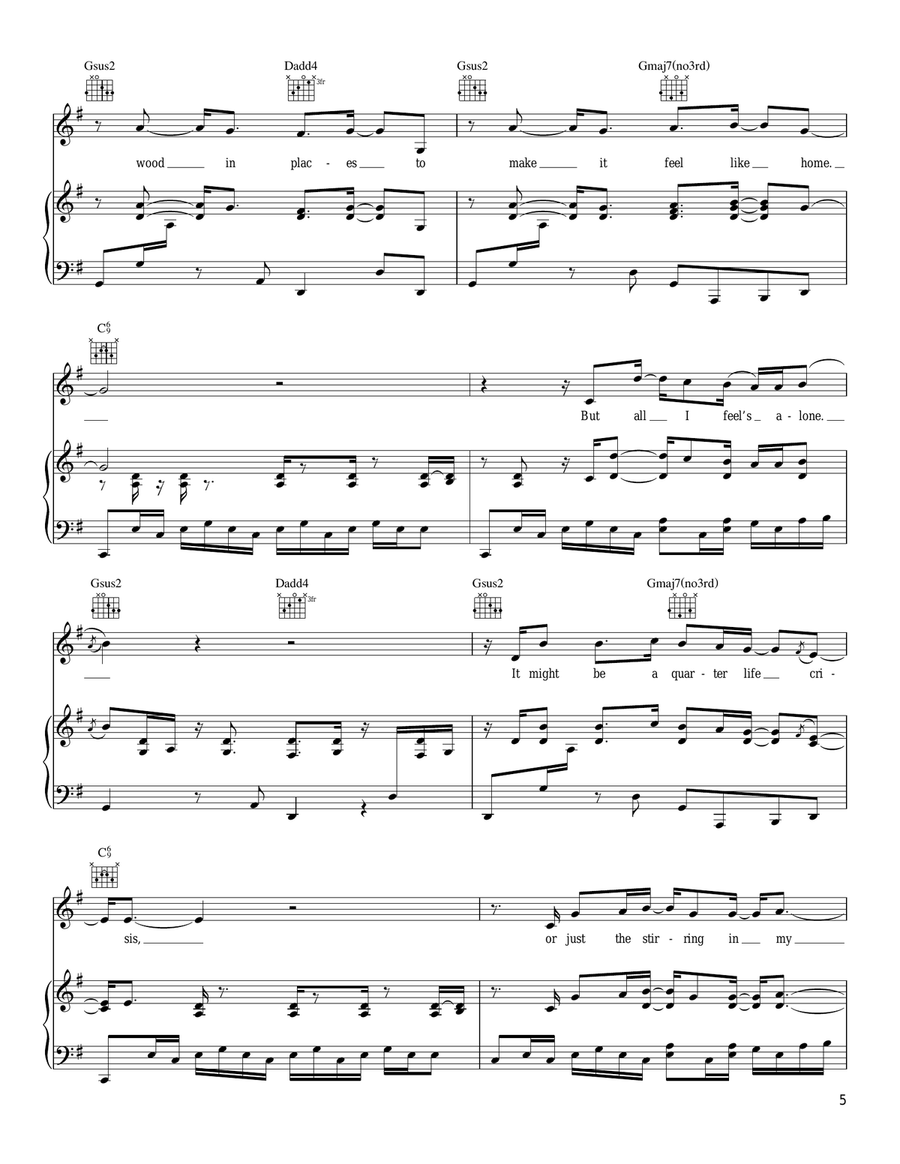 Why Georgia Piano, Vocal, Guitar scores gallery preview page 5