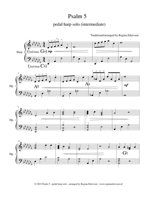 Book cover for Psalm 5 pedal harp solo (intermediate)