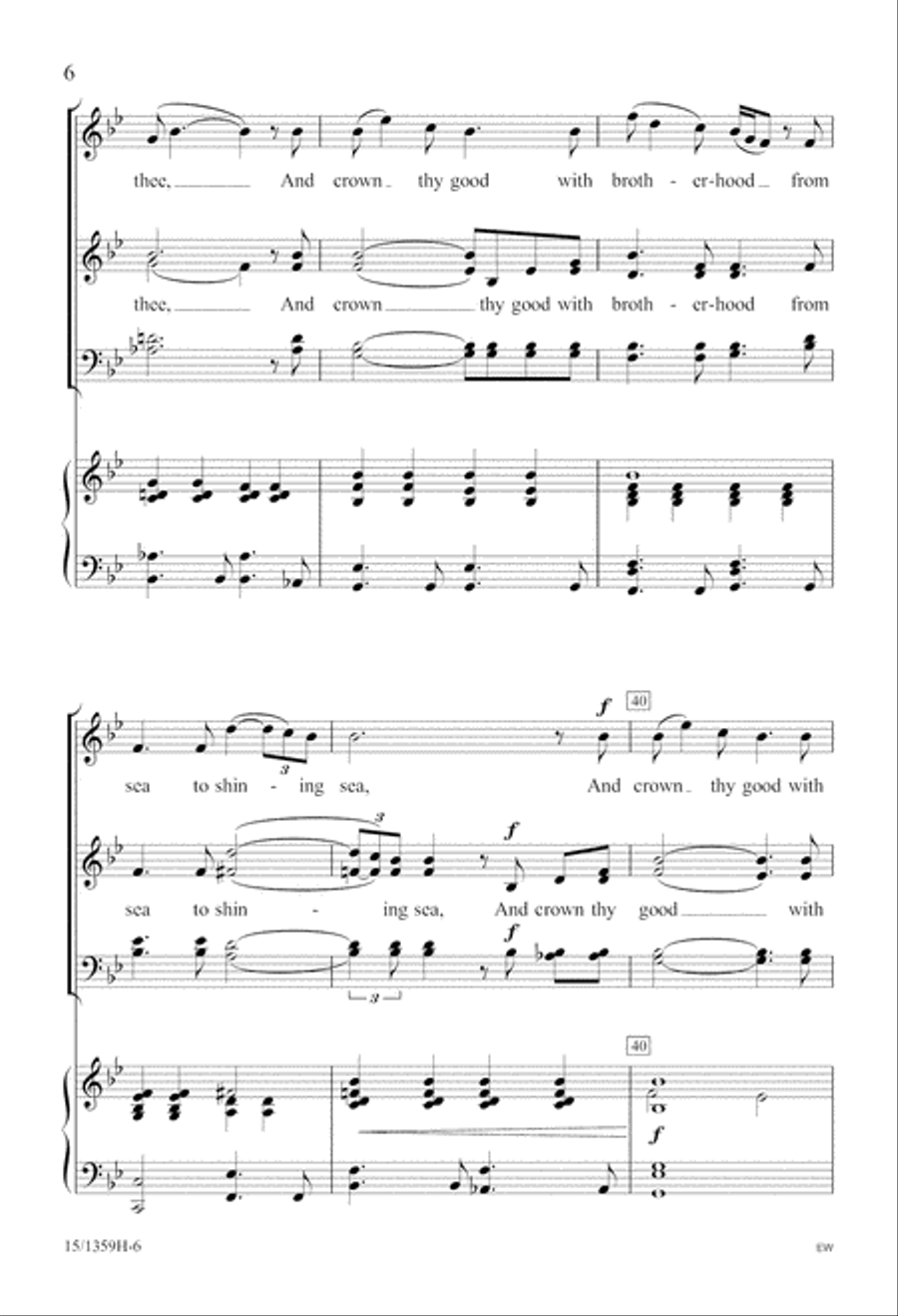 America the Beautiful 4-Part scores gallery preview page 6