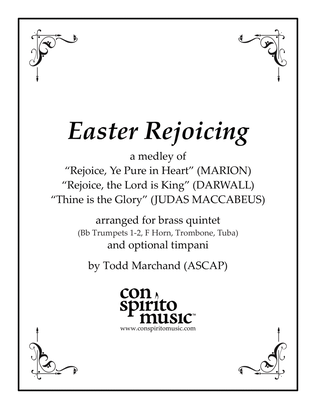 Book cover for Easter Rejoicing — hymn medley for brass quintet, optional timpani