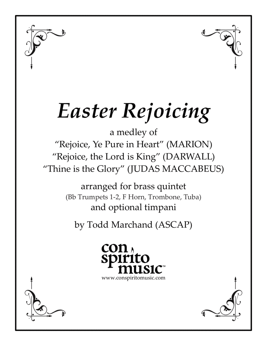 Easter Rejoicing — hymn medley for brass quintet, optional timpani