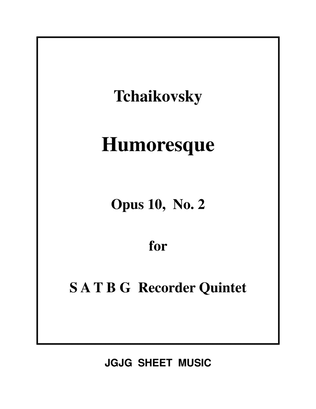 Book cover for Tchaikovsky Humoresque for SATBG Recorders