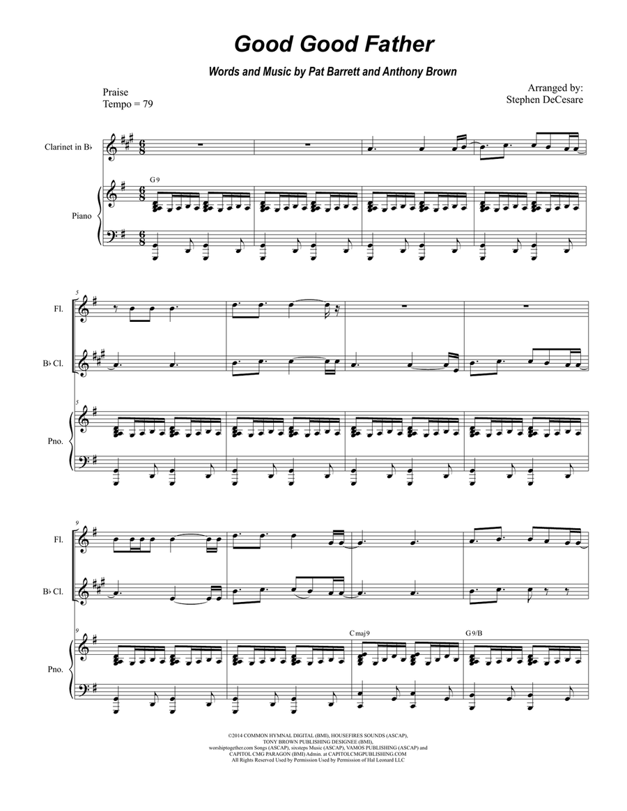 Good Good Father Good Good Father Woodwind Duet scores gallery preview page 1