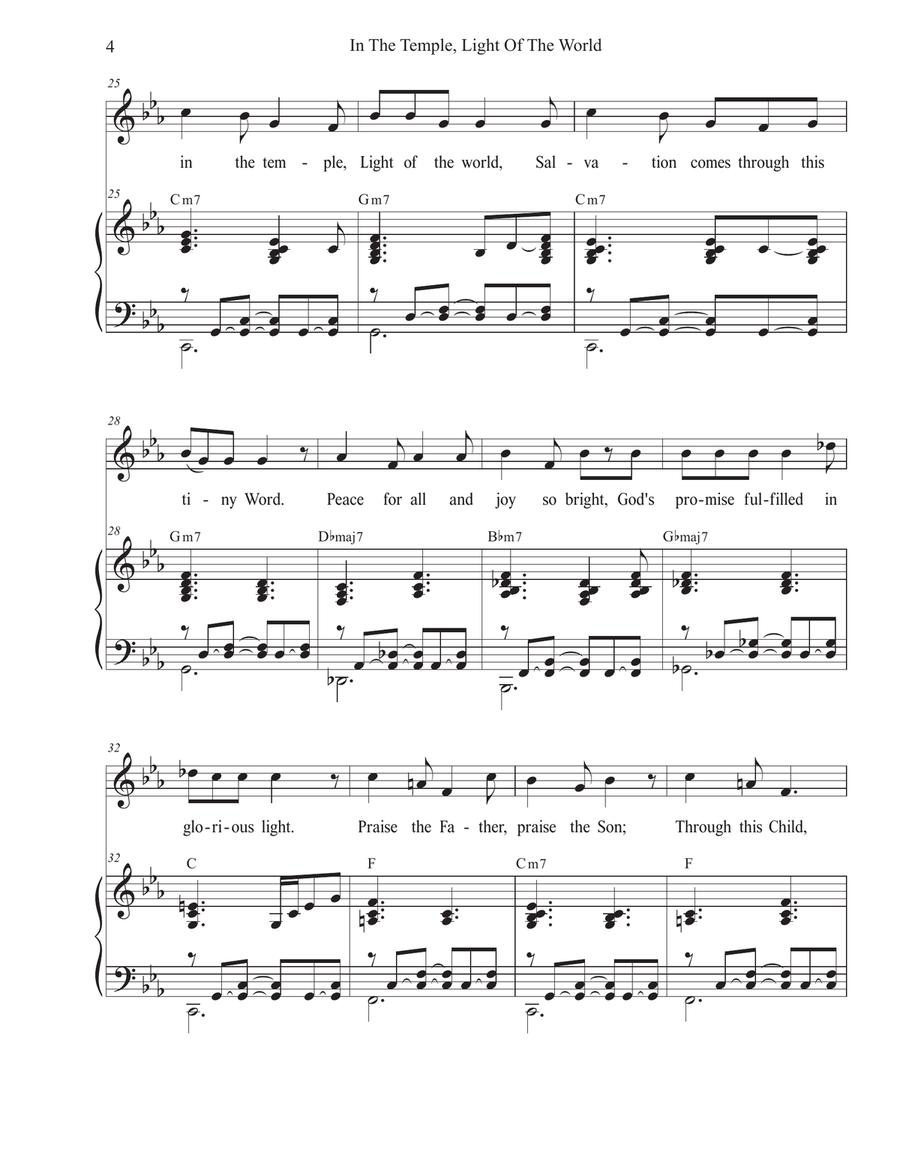 In The Temple, Light Of The World (Unison choir) Unison Choir scores gallery preview page 4