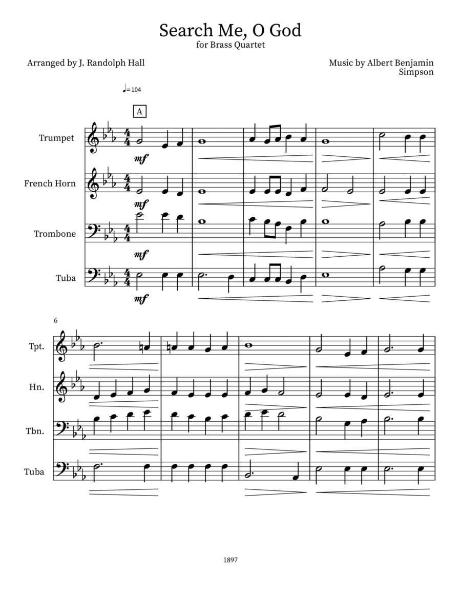 Search Me, O God Search Me, O God Small Ensemble scores gallery preview page 1