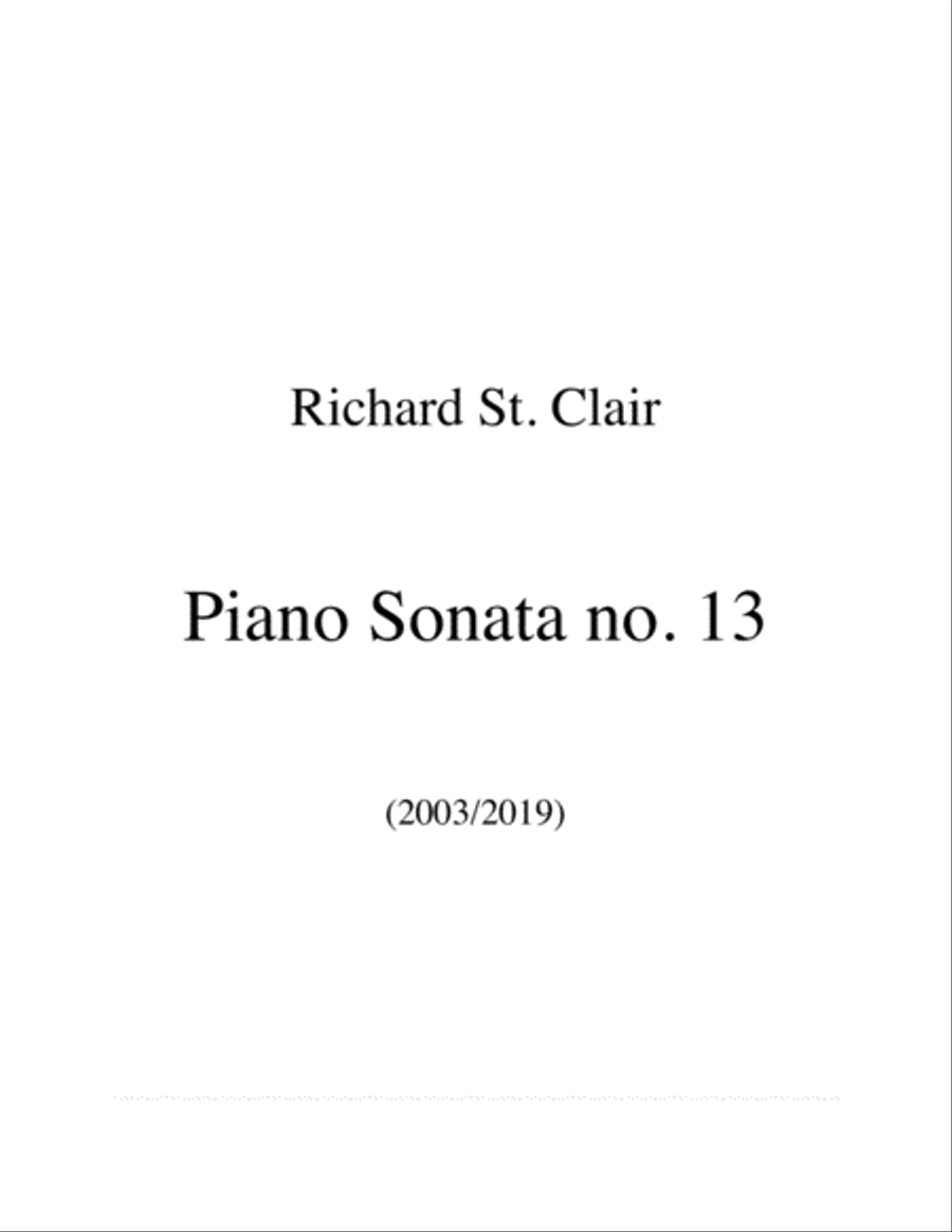 Piano Sonata no. 13 (in Two Movements) Piano Solo scores gallery preview page 1