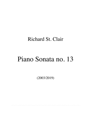 Book cover for Piano Sonata no. 13 (in Two Movements)