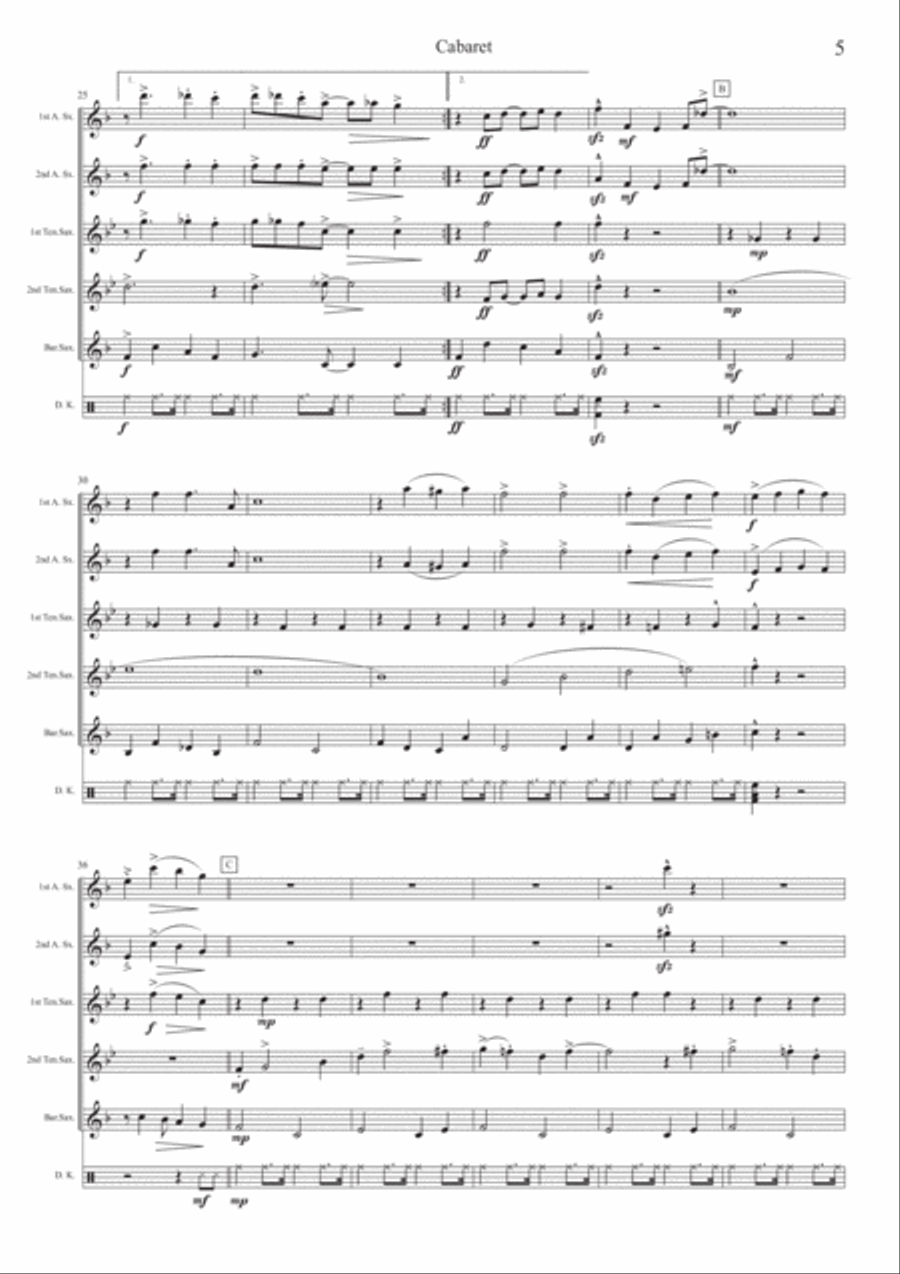 Cabaret Woodwind Quintet scores gallery preview page 5