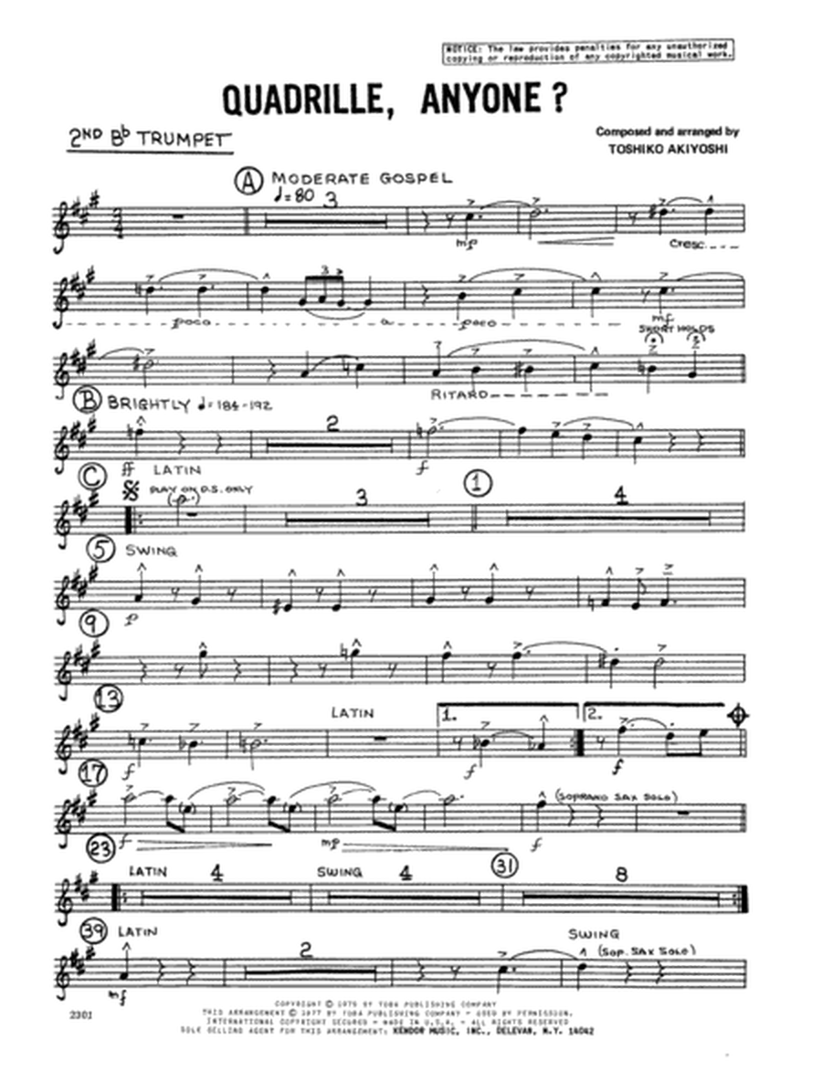 Quadrille, Anyone? - 2nd Bb Trumpet