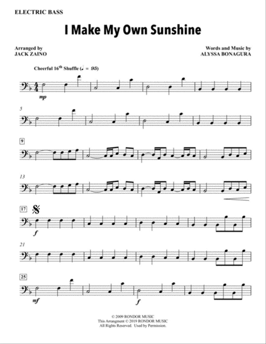 I Make My Own Sunshine Choir scores gallery preview page 1