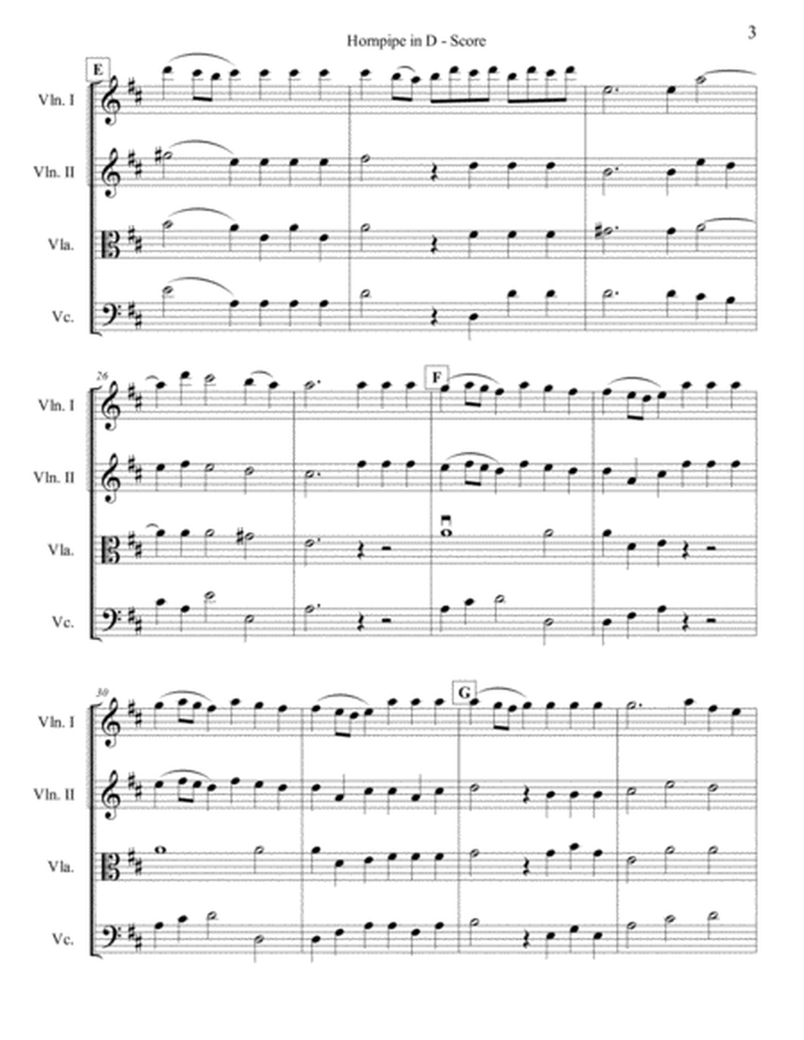 Handel's Hornpipe in D for String Quartet image number null