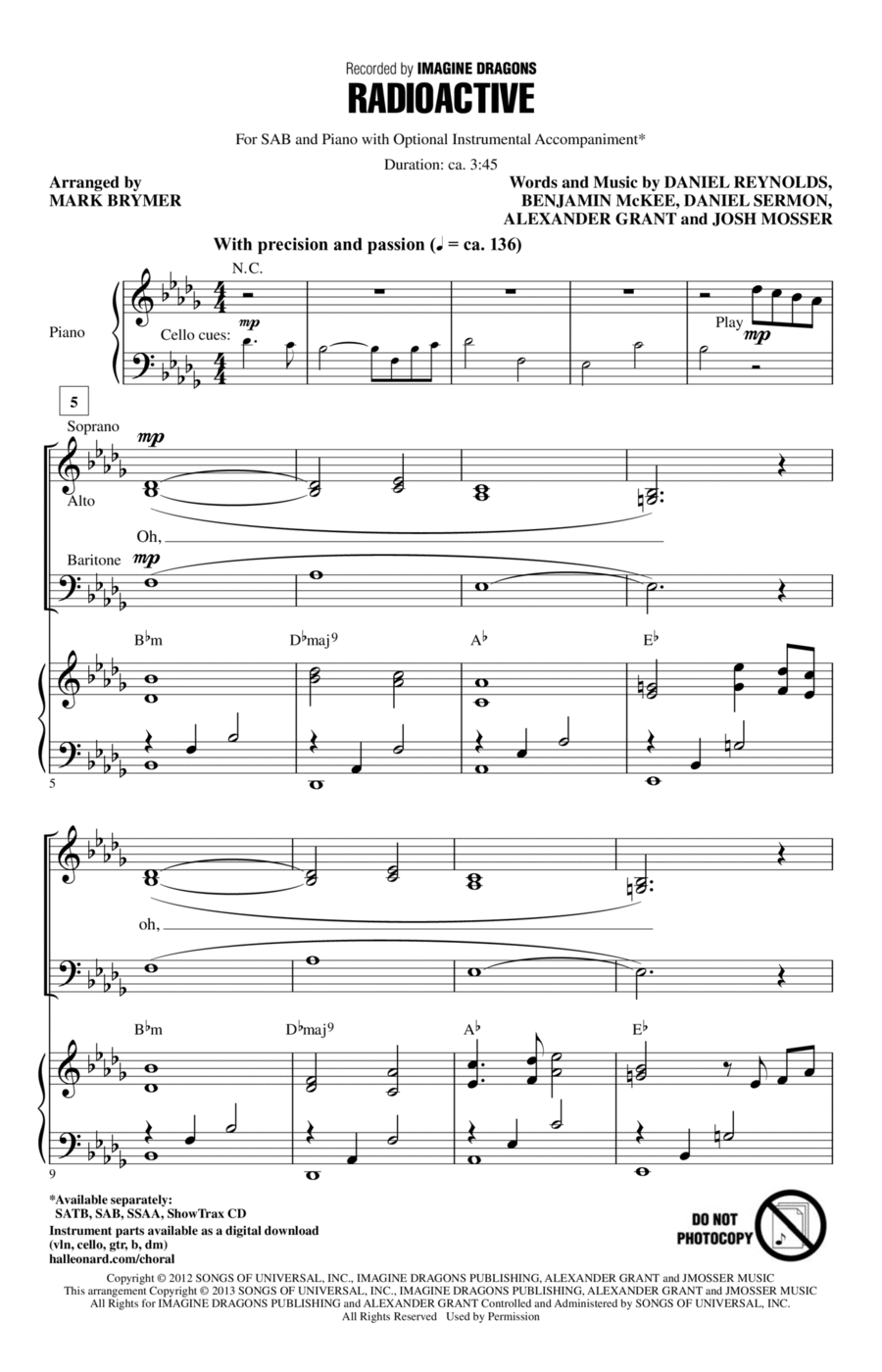 Radioactive 3-Part scores gallery preview page 1