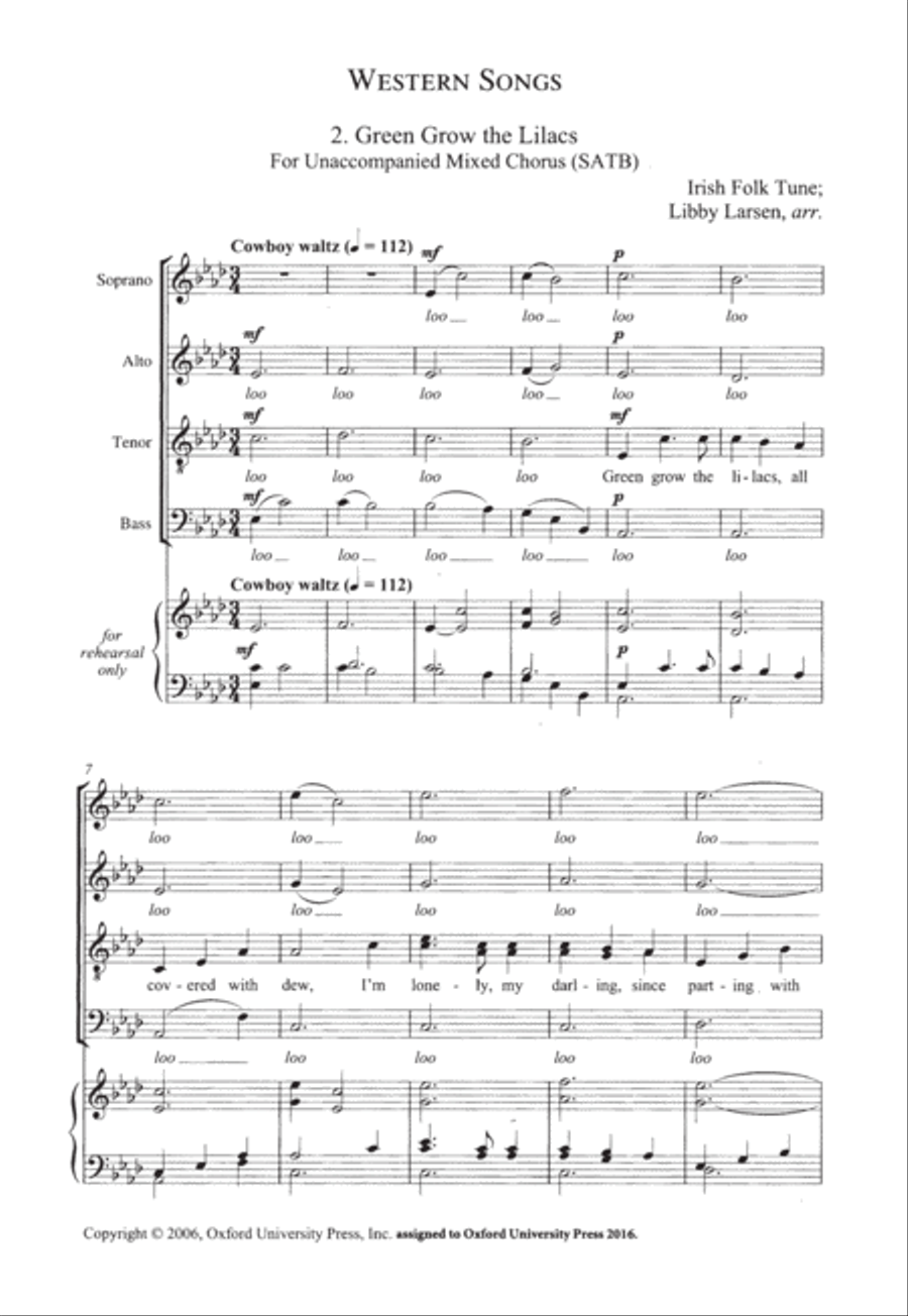 Green grow the lilacs 4-Part scores gallery preview page 3