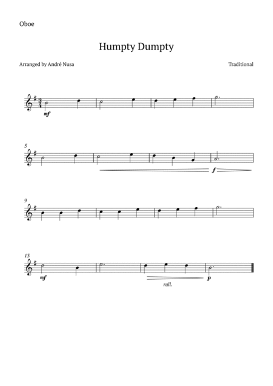 Humpty Dumpty Flute scores gallery preview page 2