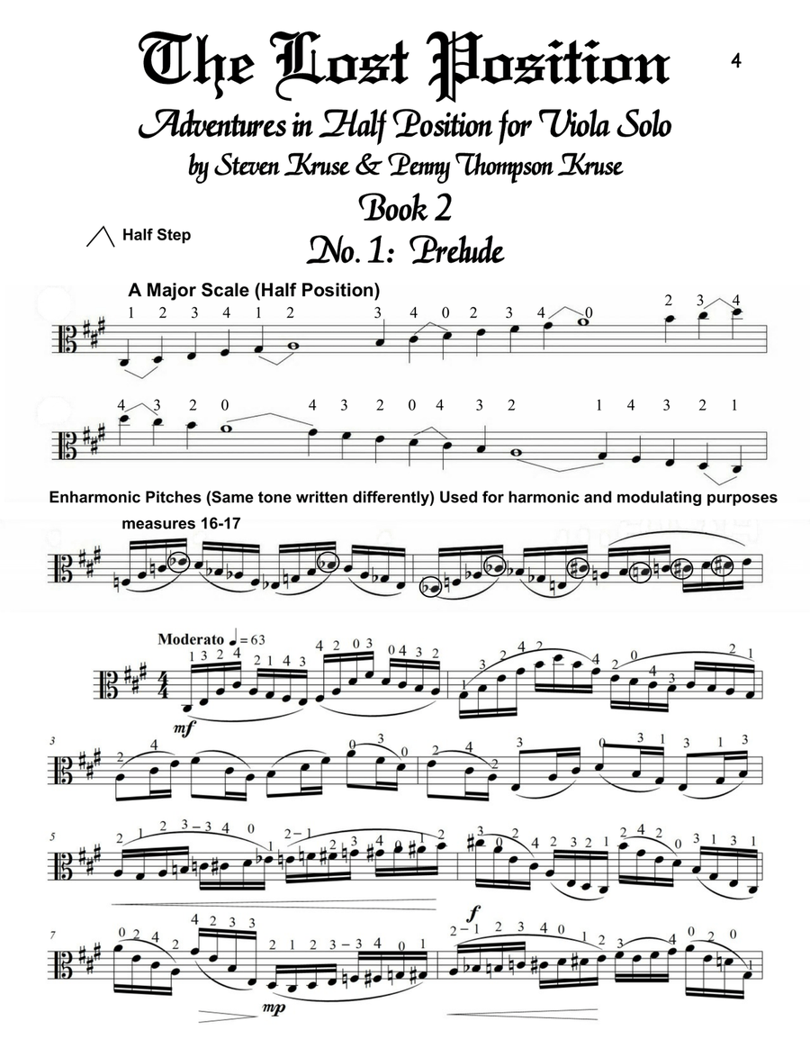 The Lost Position: Adventures in Half Position for Viola Solo, Book 2: Six Advanced-Level Pieces Voice scores gallery preview page 5