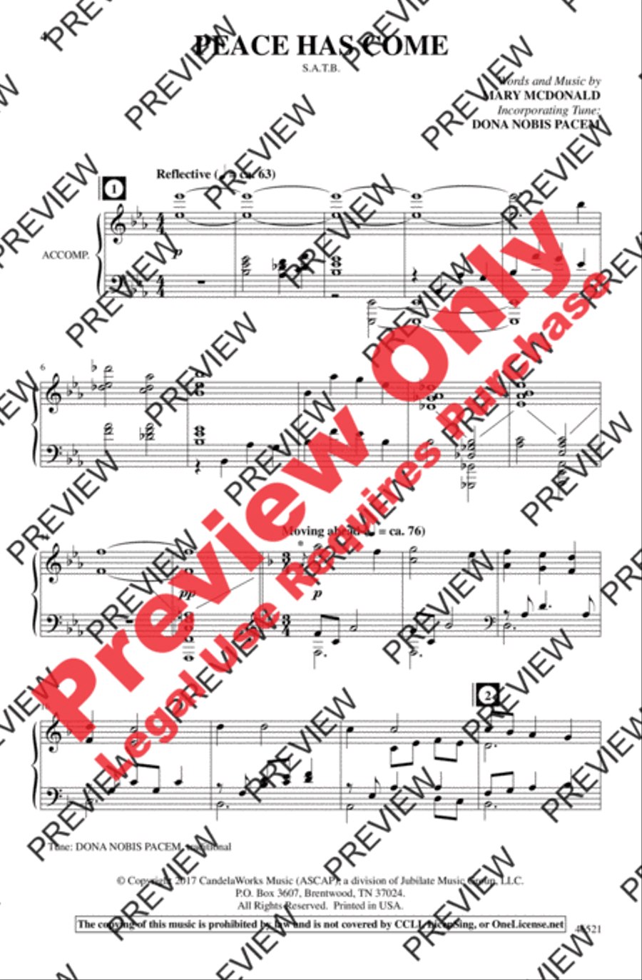 Peace Has Come Choir scores gallery preview page 5