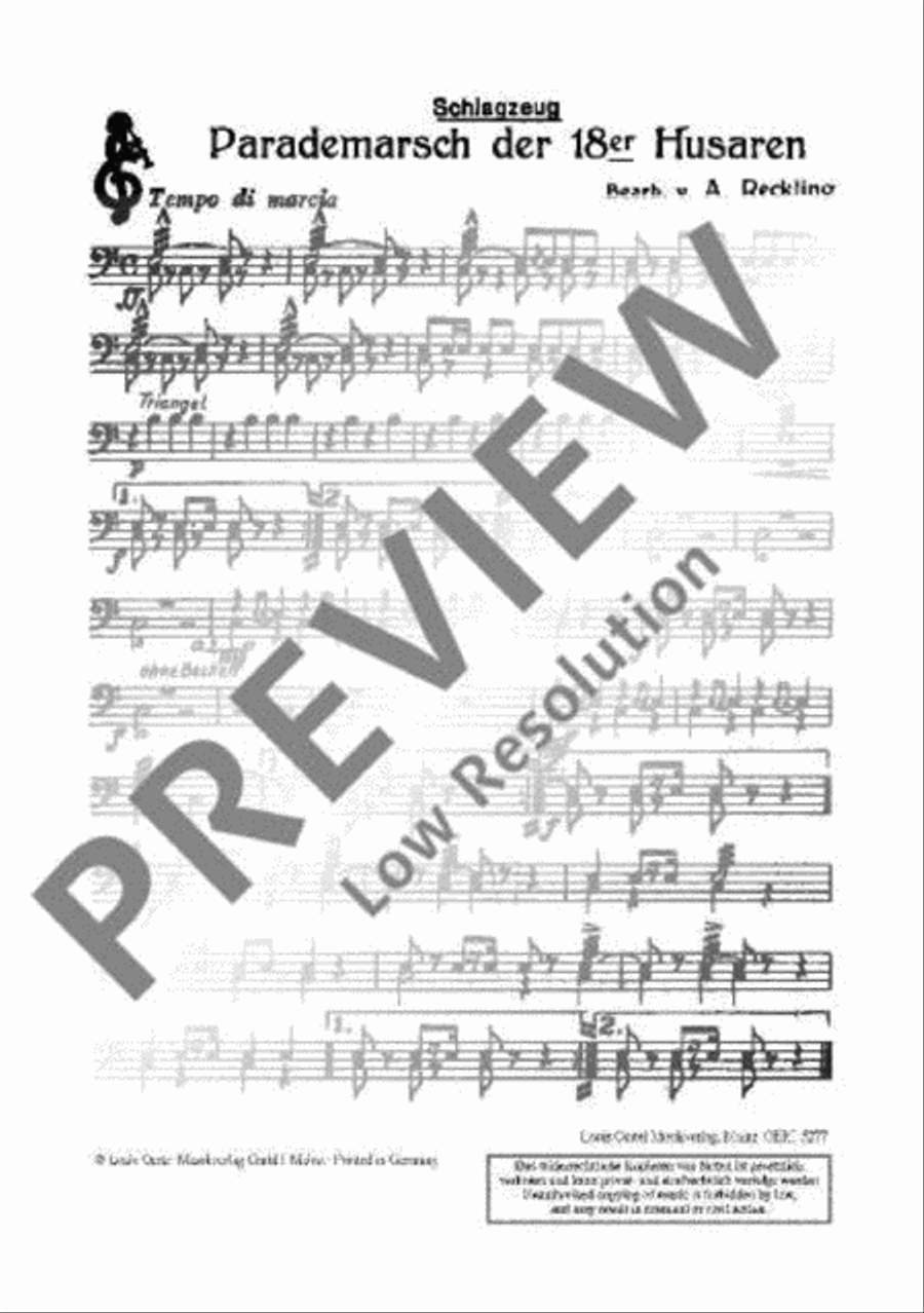 Parademarsch der 18er Husaren Concert Band scores gallery preview page 14