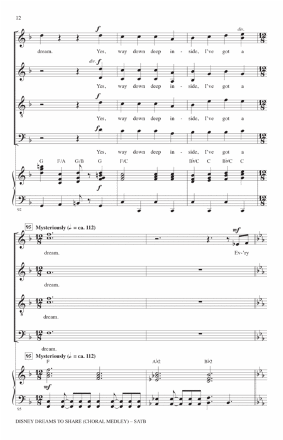 Disney Dreams To Share (Choral Medley) 4-Part scores gallery preview page 11