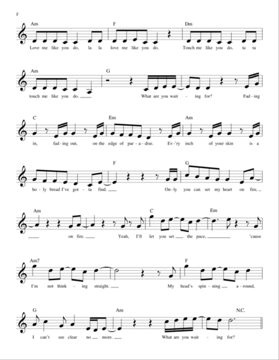 Love Me Like You Do Piano scores gallery preview page 2