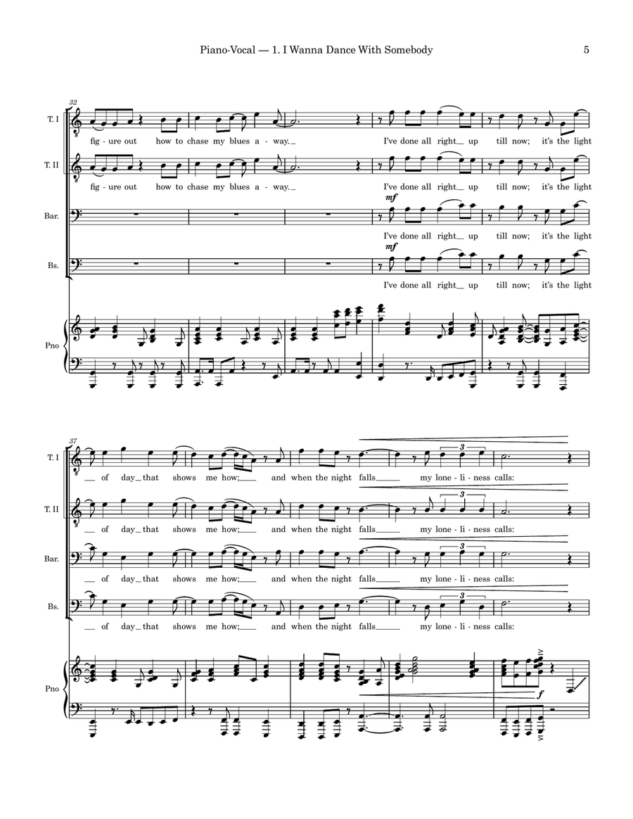I Wanna Dance With Somebody TTBB scores gallery preview page 5