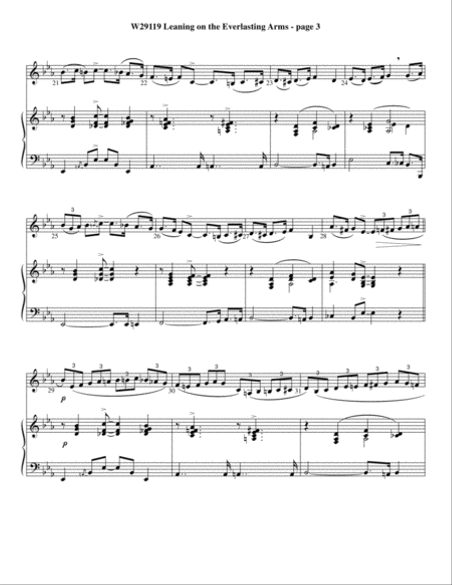 Leaning On The Everlasting Arms Violin Solo scores gallery preview page 3