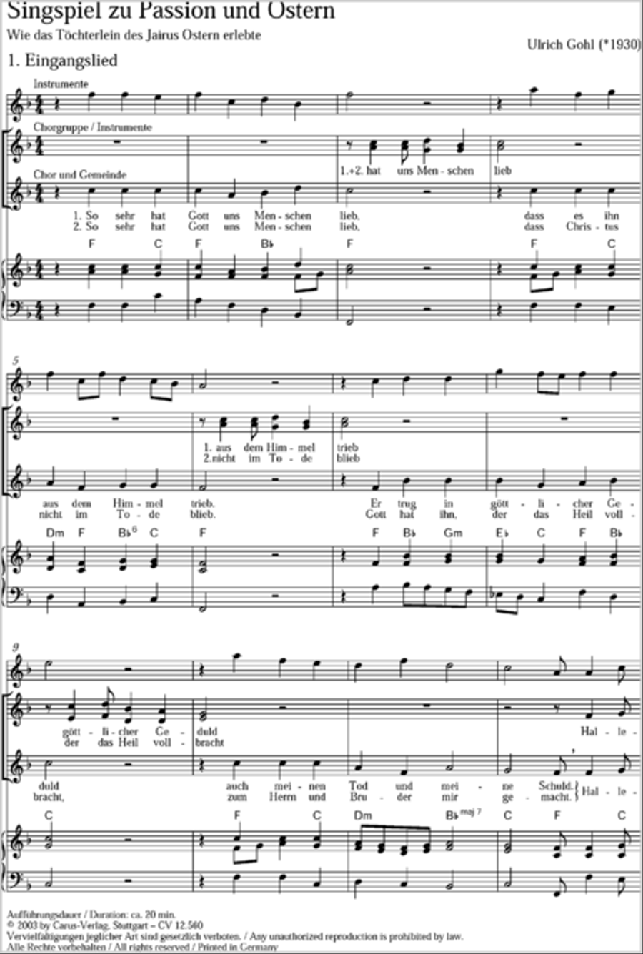 Das Tochterlein des Jairus Children's Choir scores gallery preview page 18