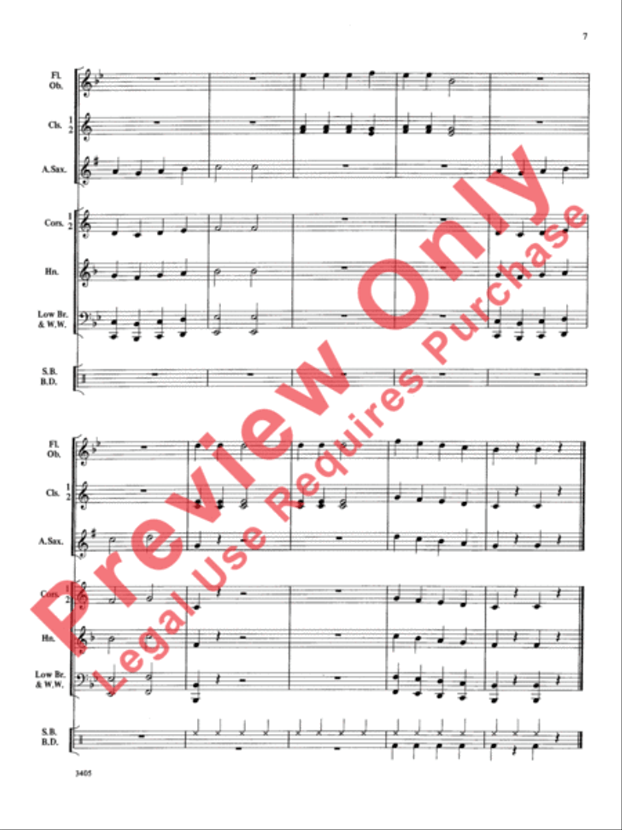 A Christmas Sleigh Ride Concert Band scores gallery preview page 8