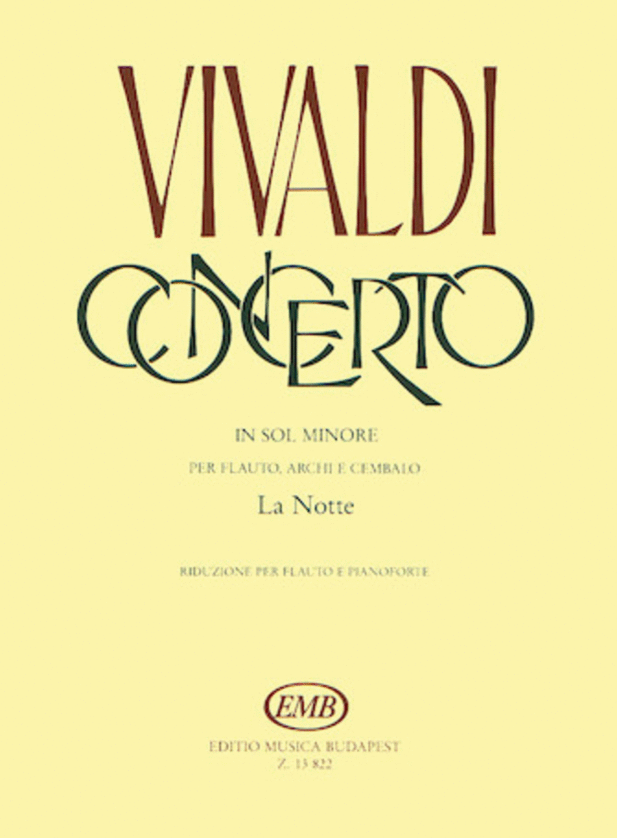 Concerto in G Minor La notte for Flute, Strings,and Continuo, RV 439