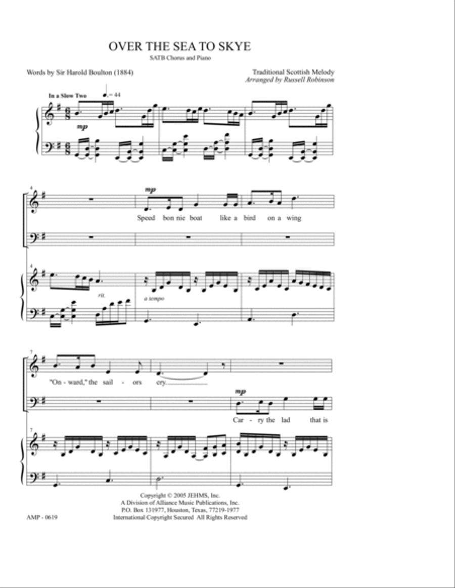 Over the Sea to Skye 4-Part scores gallery preview page 5