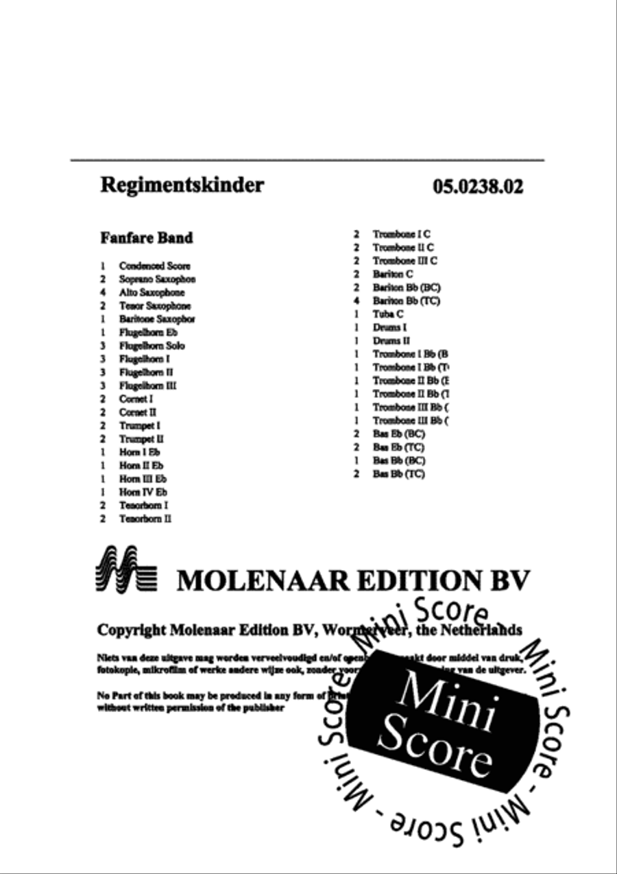 Regimentskinder Regimentskinder Fanfare Band scores gallery preview page 5