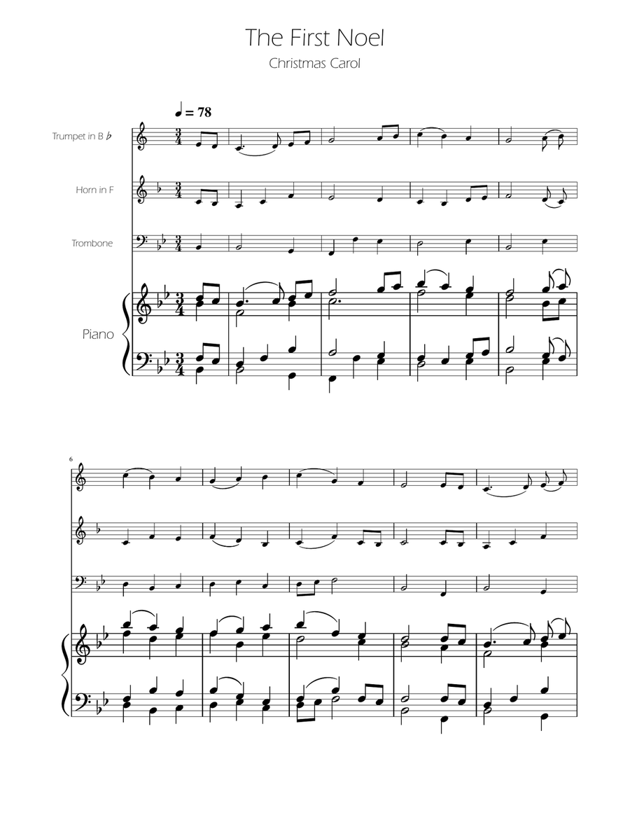 The First Noel - Brass Trio Brass Trio scores gallery preview page 1