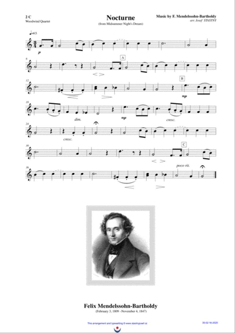 Nocturne ( Midsummer Night's Dream) Nocturne ( Midsummer Night's Dream) Woodwind Quartet scores gallery preview page 3