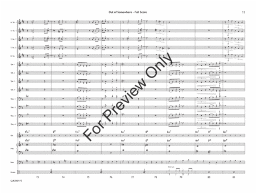 Out of Somewhere (Score) Jazz Ensemble scores gallery preview page 12
