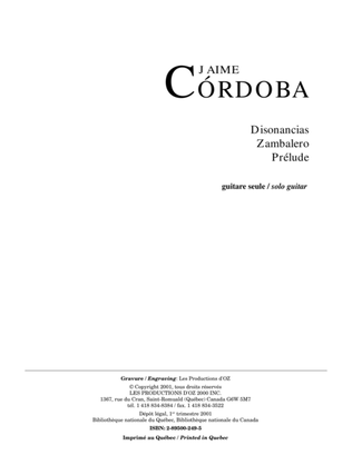 Book cover for Disonancias, Zambalero, Prélude