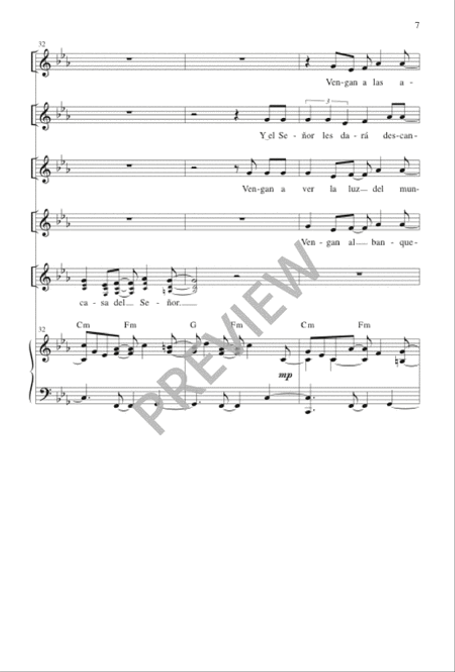 Qué Alegría Cuando Me Dijeron / I Rejoiced When I Heard Them Say 3-Part scores gallery preview page 7