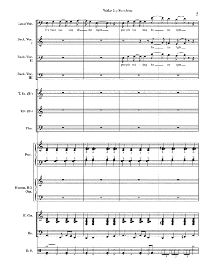 Wake Up Sunshine Small Ensemble scores gallery preview page 5