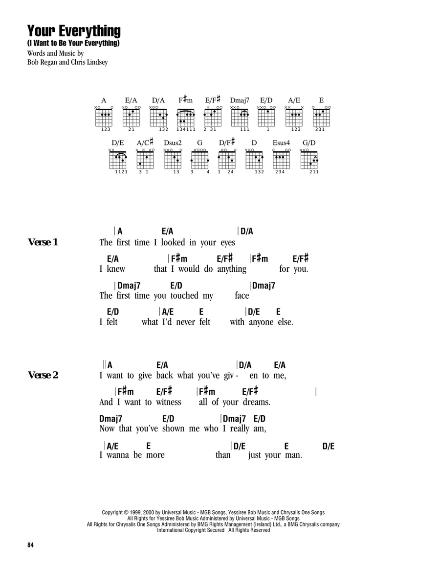 Your Everything (I Want To Be Your Everything) Acoustic Guitar scores gallery preview page 1