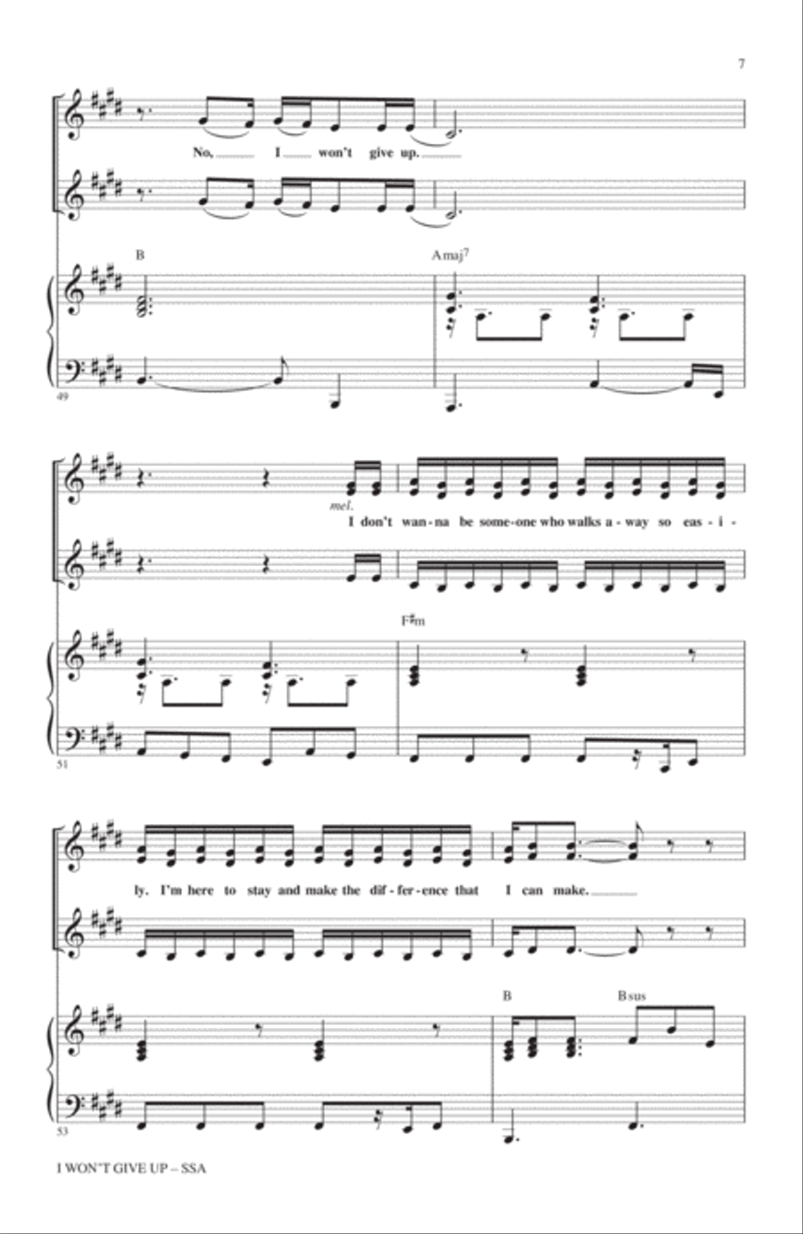 I Won't Give Up SSA scores gallery preview page 6