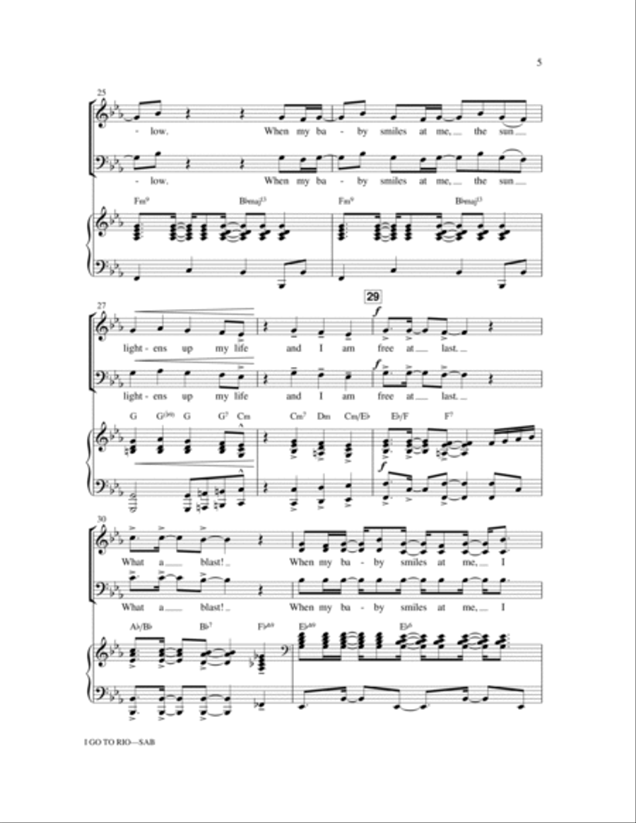 I Go To Rio (from The Boy From Oz) (arr. Ryan O'Connell) 3-Part scores gallery preview page 5