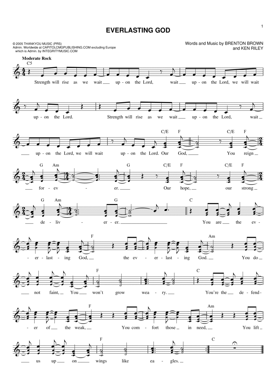 Everlasting God Everlasting God Flute scores gallery preview page 1