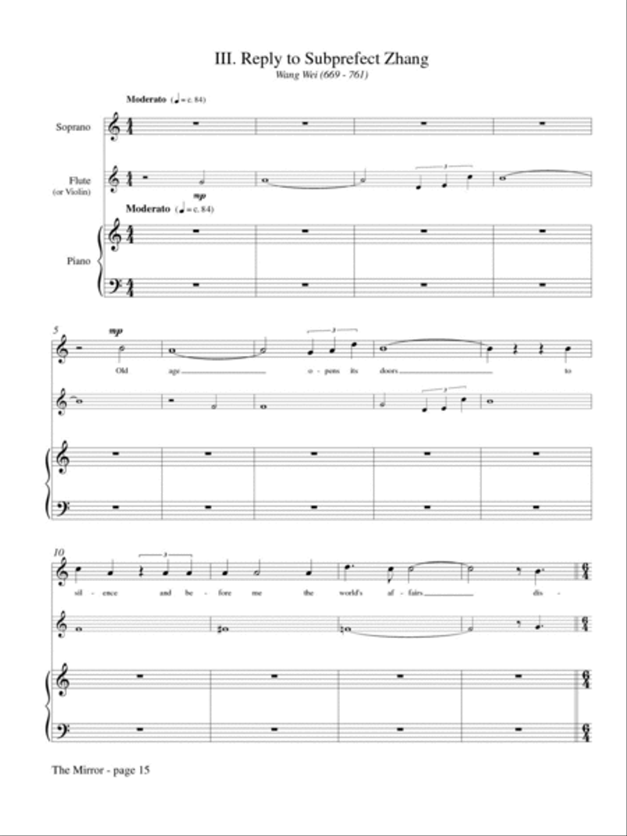 The Mirror for Soprano, Flute and Piano Flute scores gallery preview page 4