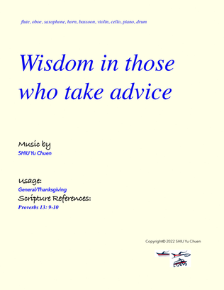 Wisdom in those who take advice