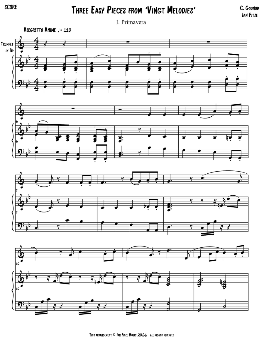 Three Easy Pieces from 'Vingt Melodies