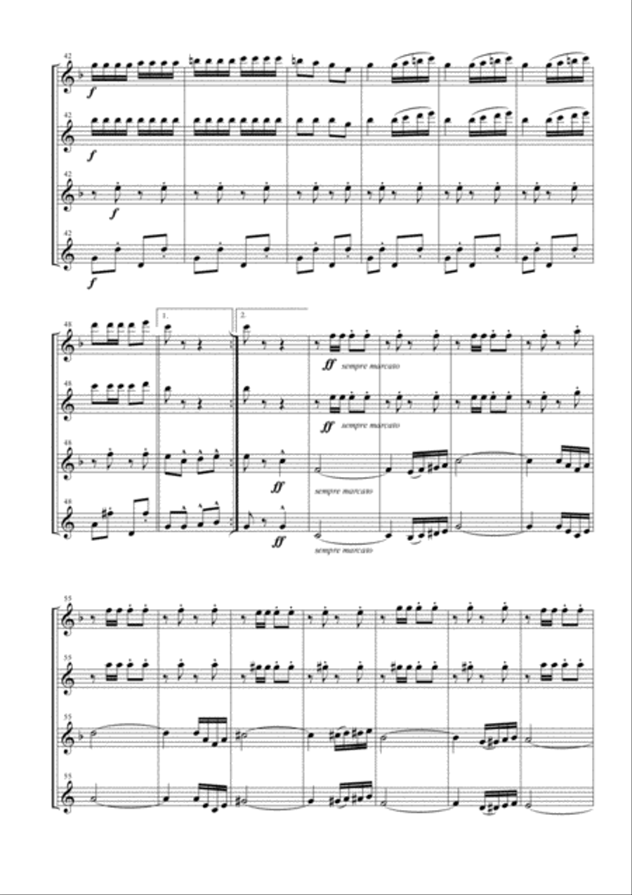 Florentiner March for Saxophone Quartet Saxophone Quartet scores gallery preview page 3