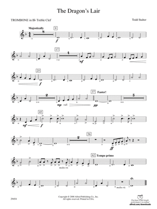 The Dragon's Lair: (wp) 1st B-flat Trombone T.C.