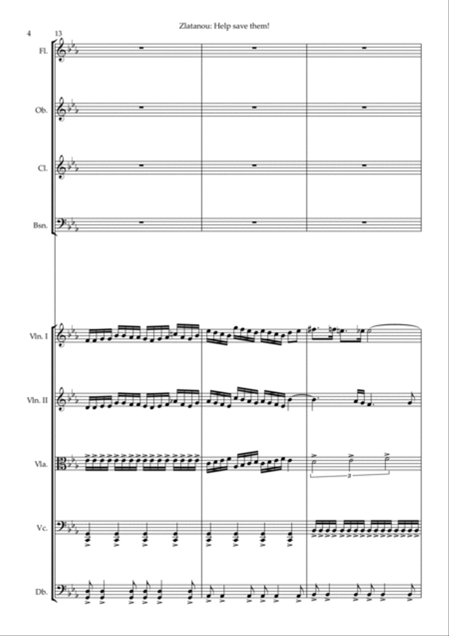 HELP SAVE THEM! for strings and wood winds Chamber Orchestra scores gallery preview page 4