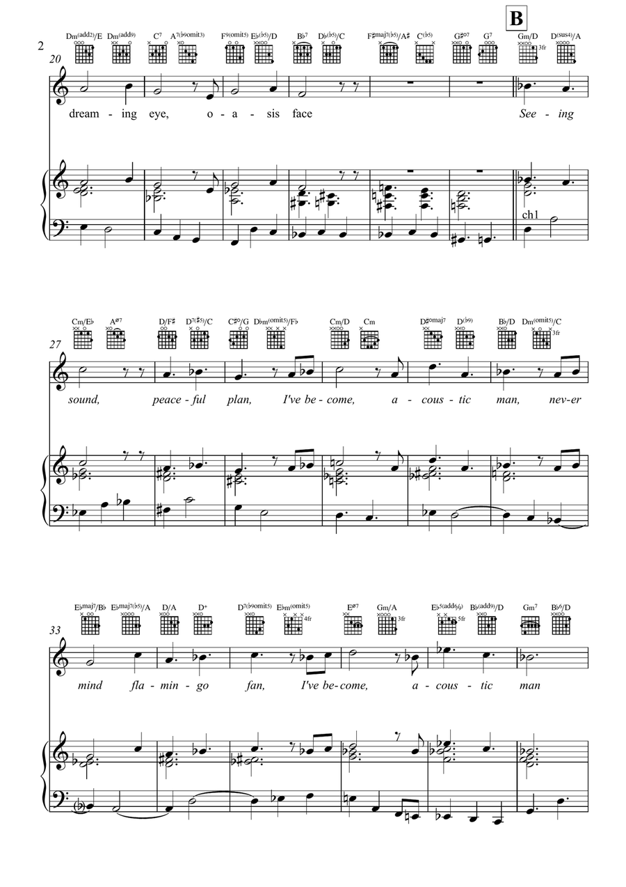 Acoustic Man Piano, Vocal, Guitar scores gallery preview page 2