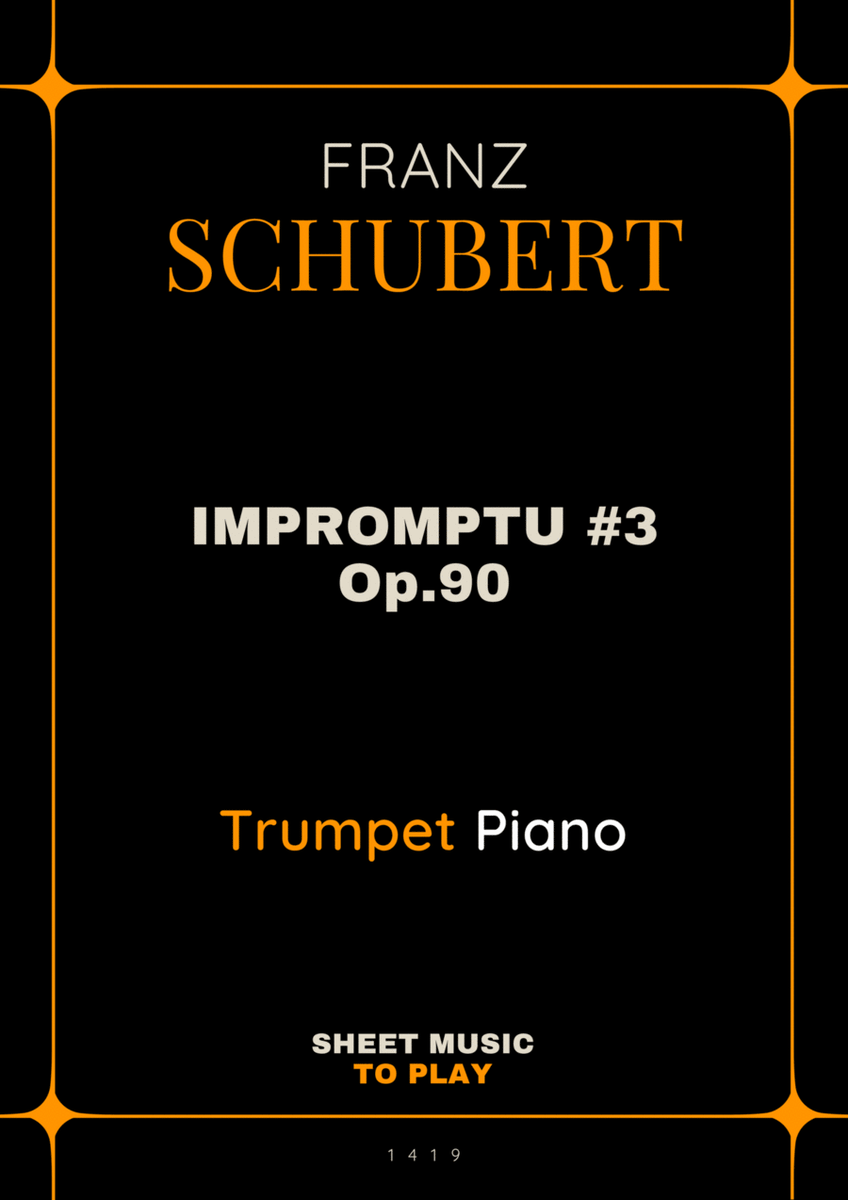 Impromptu No.3, Op.90 - Bb Trumpet and Piano (Full Score and Parts) image number null