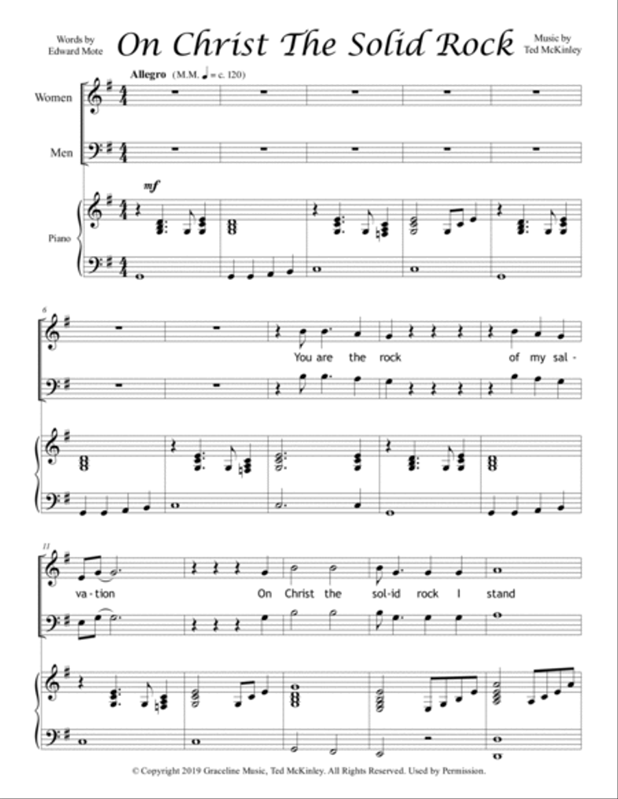 On Christ The Solid Rock I Stand 2 Part 3-Part scores gallery preview page 2