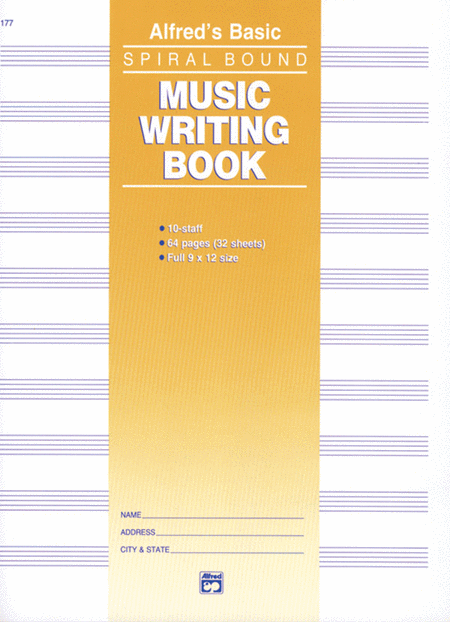 Music Writing Book?9 X 12, 10 Staves, 64 Pages